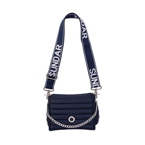 Andrea Navy Blue with two Straps (Chain Strap/ Blue and White Adjustable Strap)