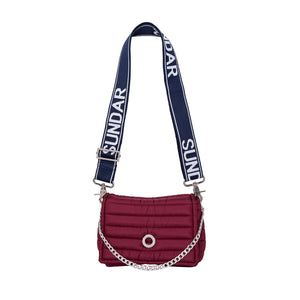 Andrea Cherry with two Straps (Chain Strap/ Blue and White Adjustable Strap)
