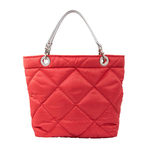 Rombos Coral, Shoulder Bag with Silver Strap