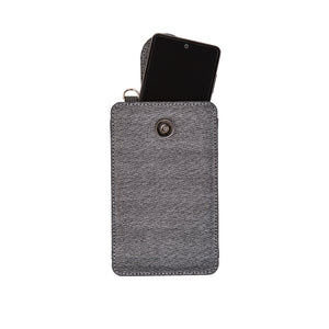 Silver Cell Phone Holder with Long Adjustable Strap